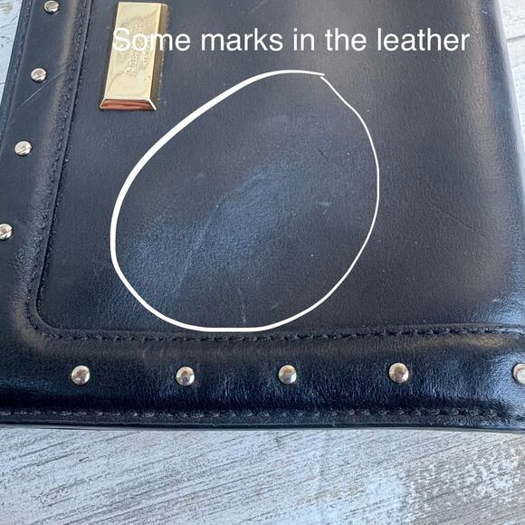 Kate Spade Helena Street Yulie Studded Wallet Wristlet Clutch Black Leather Moto - Picture 11 of 13